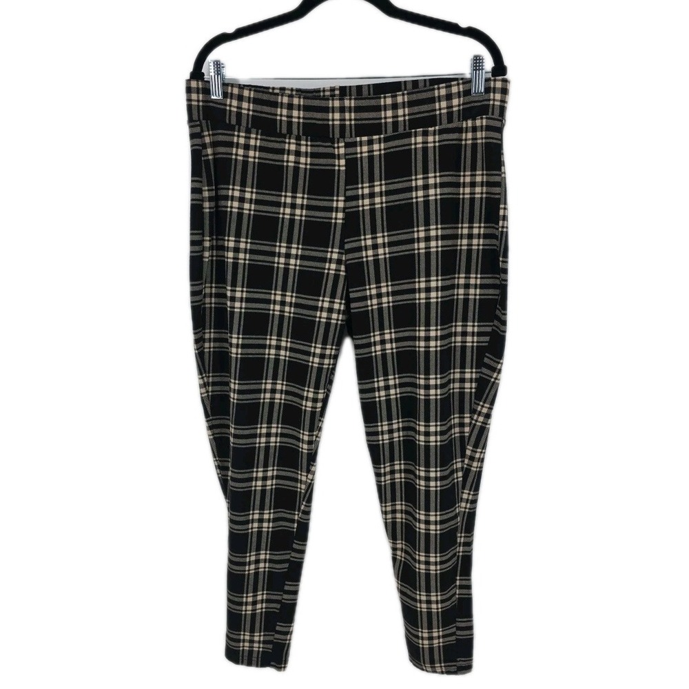 Torrid Cotton Spandex Women's‎ Stretch Pants Classy Beige and Brown Check Size 3